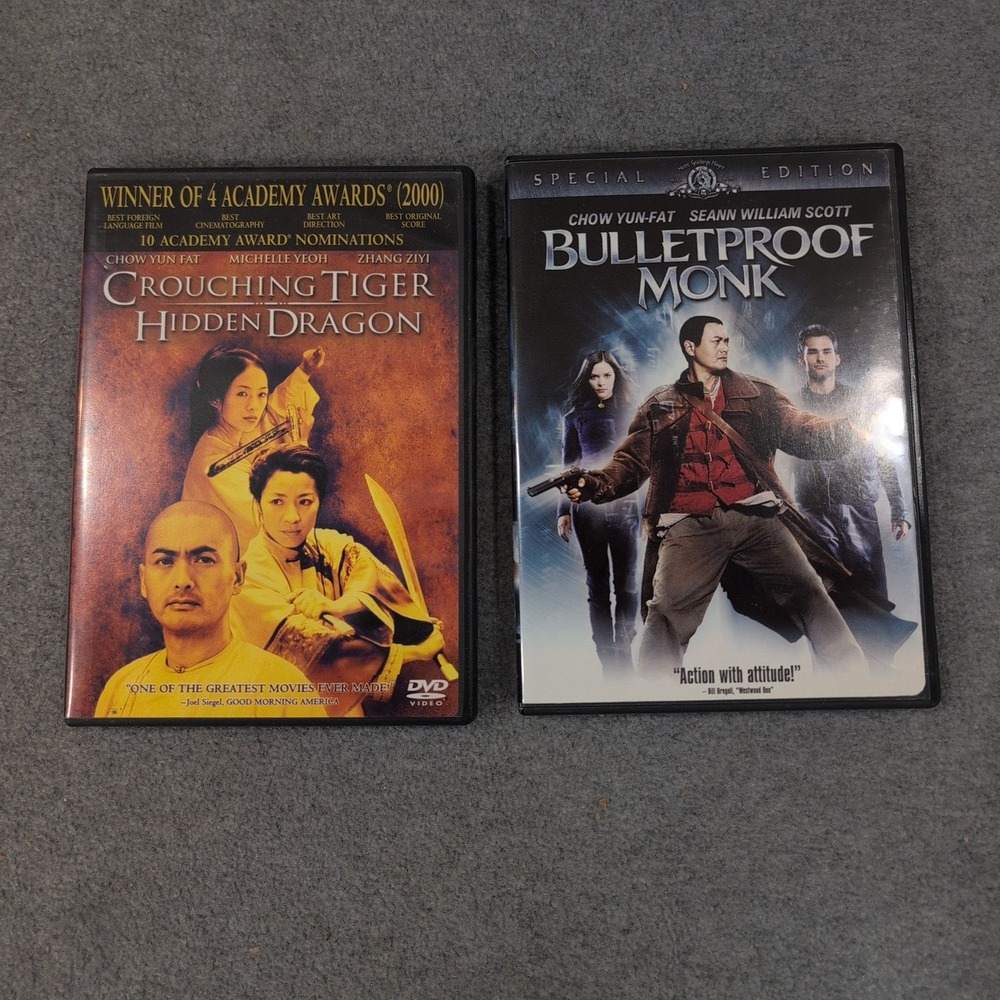 Chow Yun-Fat DVD Bundle Crouching Tiger Hidden Dragon Bulletproof Monk Martial - Picture 1 of 2